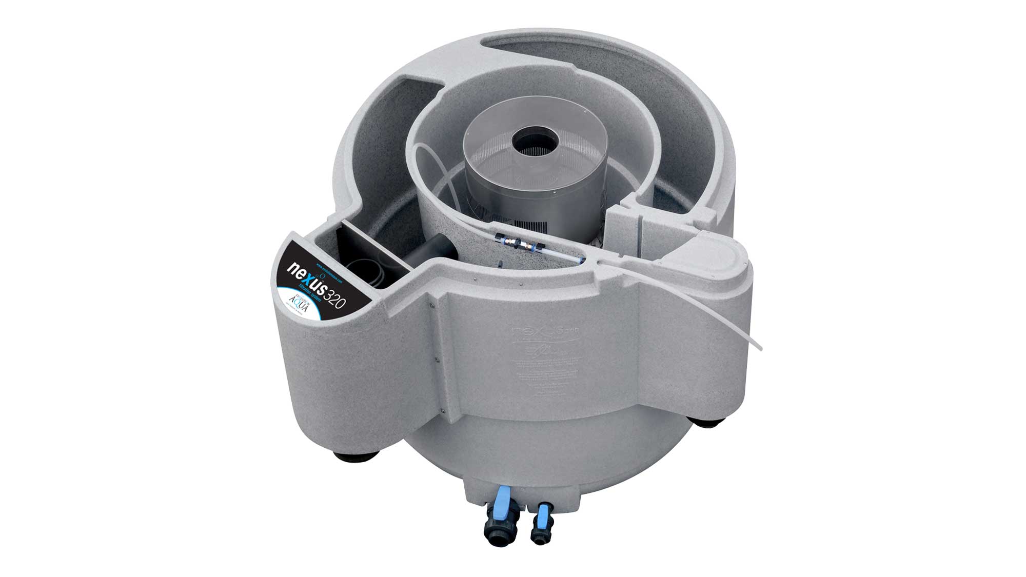 Nexus320+ The Evolution Aqua Nexus320+ filter is a moving bed biological and mechanical filter suitable for koi ponds up to 34mยณ. The award winning Nexus Plus Filter design offers koi enthusiasts excellent value for money and is cost-effective to run.