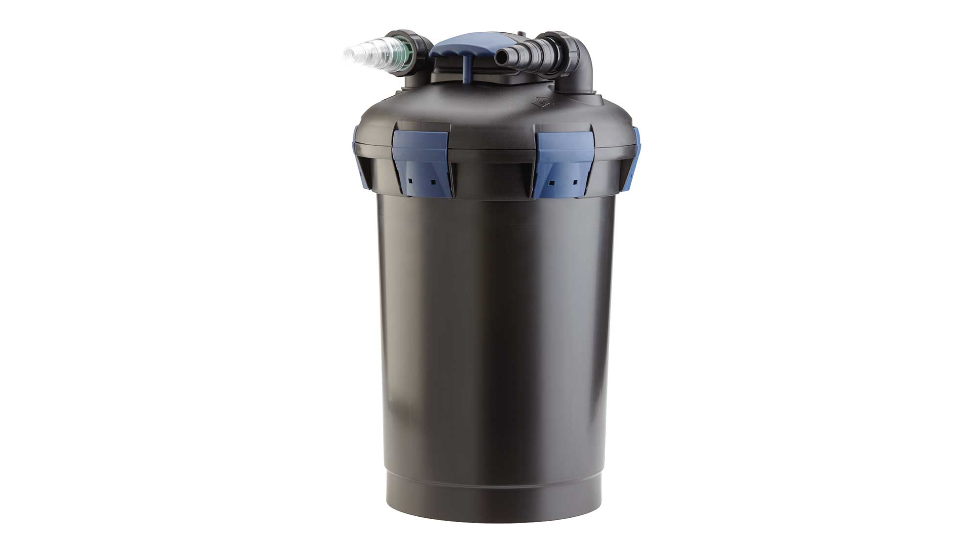 OASE105425-BioPressSet10000 In addition to the UV, the BioPress Set 10000 has foam media to harvest solid waste and perform biological filtration.