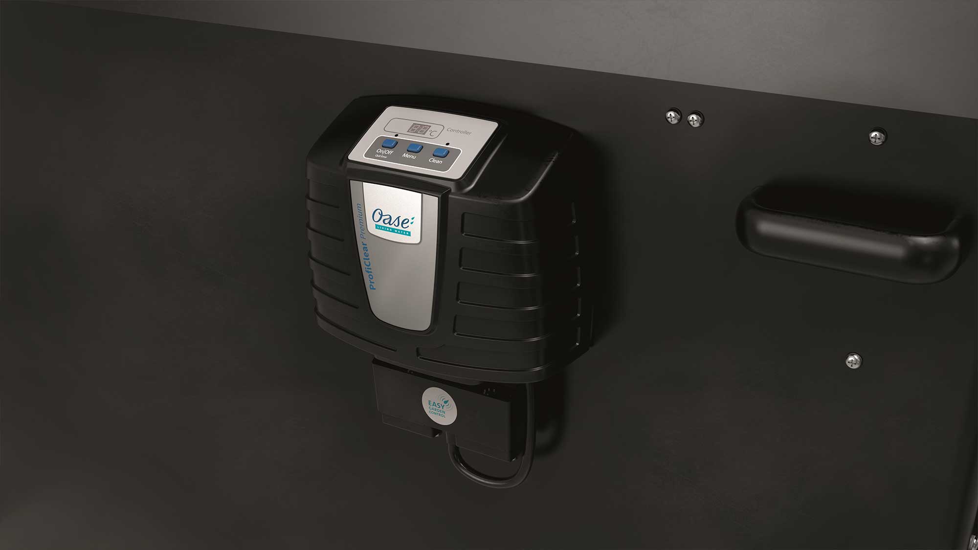 OASE105998-ProfiClear-Premium-TF-XL-Gravitation-EGC The Oase ProfiClear Premium XL Gravity-Fed Drum Filter is suited to very large natural or swim ponds up to 530m³ and koi ponds up to 100m³.