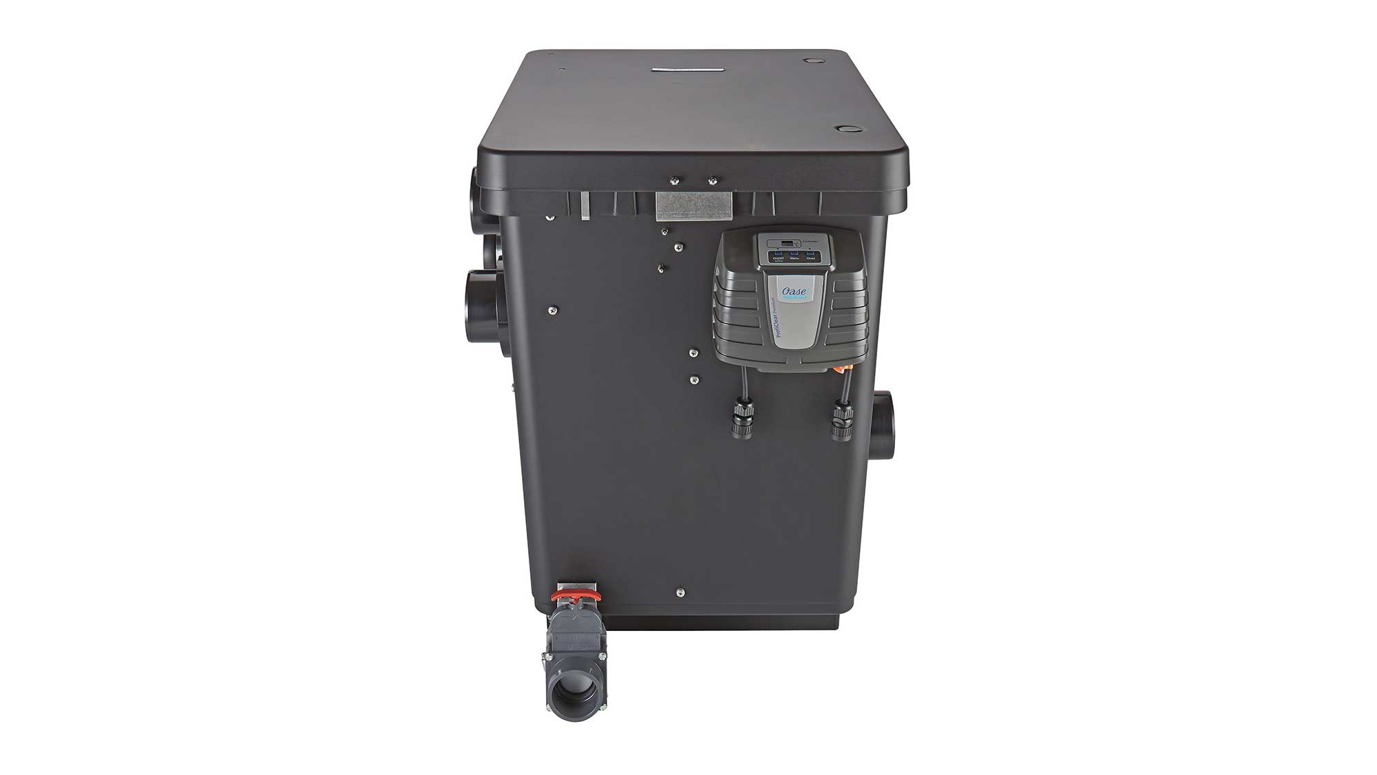 OASE106058-ProfiClearPremiumCompact-Gravitation The Oase Proficlear Premium Compact-M Gravity-Fed Drum Filter is ideal for natural or swim ponds up 88m³, goldfish ponds to 44m³, and koi ponds up 22m³.