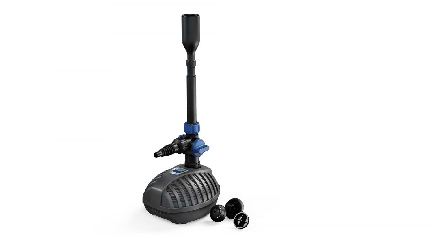 The Oase Aquarius Fountain Set Classic Set 4000 E is an energy-efficient fountain pump with 3 displays: a traditional 'vulcan', 'lava' bell, and 'magma' fan.