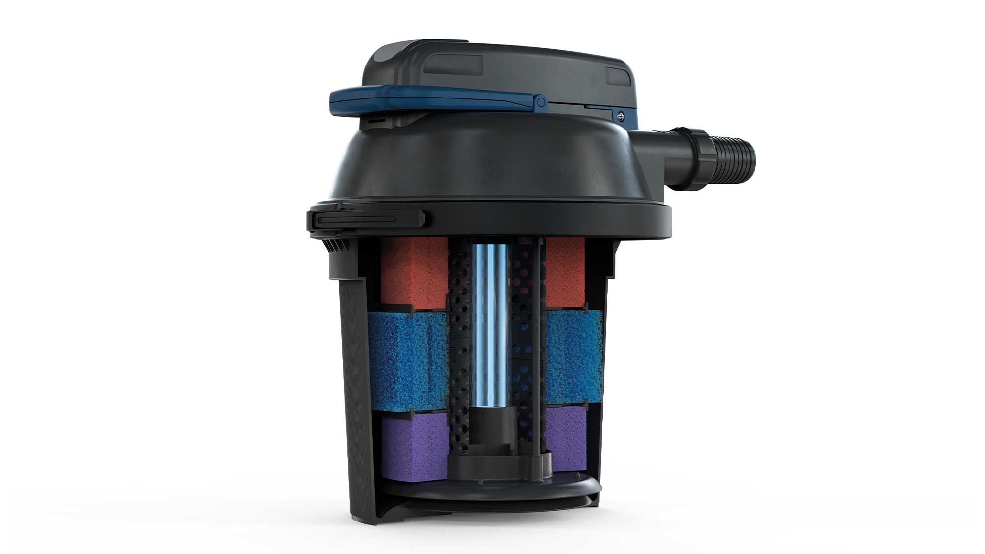 Oase FiltoClear 13000 The Oase FiltoClear 13000 pressure filter has an integrated 24W UV clarifier, and is suitable for natural ponds to 13m³ and goldfish ponds to 7m³.