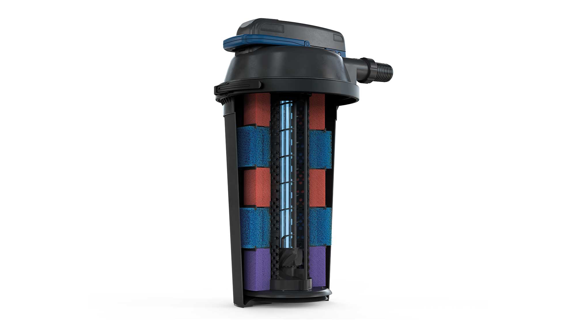 OASE153042-FiltoClear2 The FiltoClear 31000 is suitable for natural ponds up to 31m³and goldfish ponds up to 15m³.