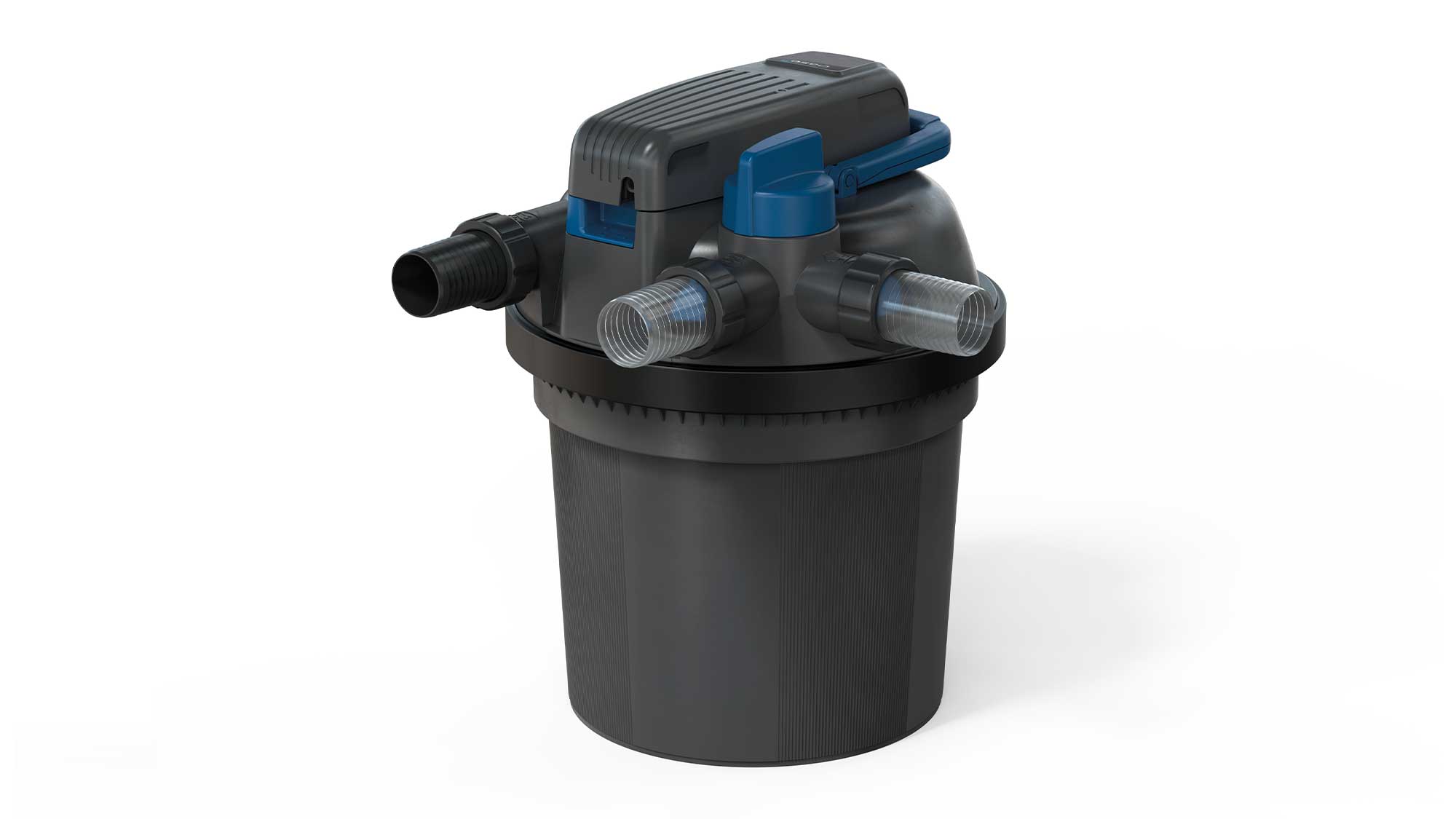 Filtoclear 13000 The Oase FiltoClear 13000 pressure filter has an integrated 24W UV clarifier, and is suitable for natural ponds to 13m³ and goldfish ponds to 7m³.