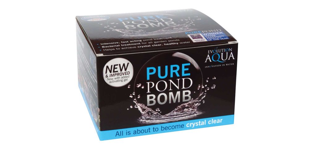 Evolution Aqua Pure Pond Bomb is a fast-acting pond and water feature treatment to rapidly break down organic waste and improve water clarity.